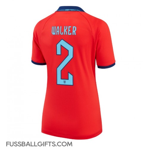England Kyle Walker #2 Fußballbekleidung Auswärtstrikot Damen WM 2022 Kurzarm